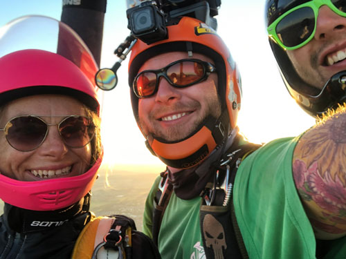Side-by-side comparison showing different goggle types on helmets