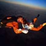 couple skydiving