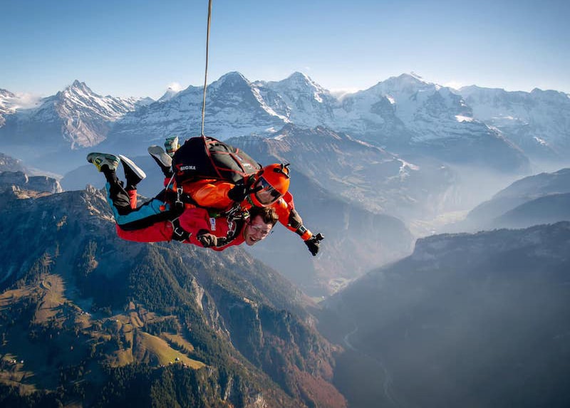 Skydiving in Switzerland Alpine Views